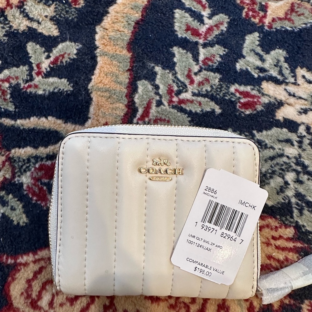 Coach quilted zipper wallet